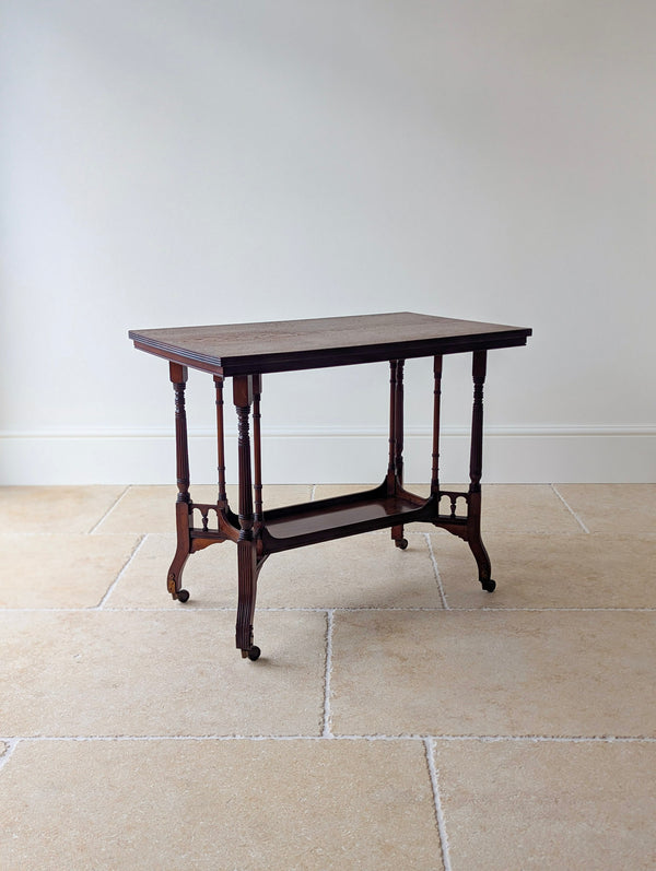 Antique Victorian Aesthetic Movement Mahogany Side Table by Gregory & Co c.1880