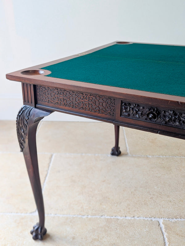 Antique Victorian Mahogany Card Table by James Shoolbred & Co. c.1890