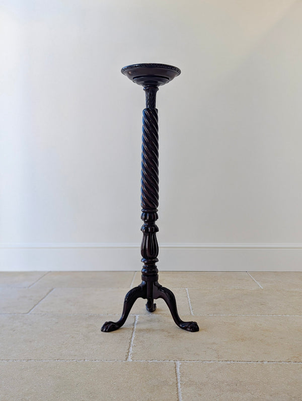 Antique Victorian Chippendale Revival Mahogany Torchère c.1880