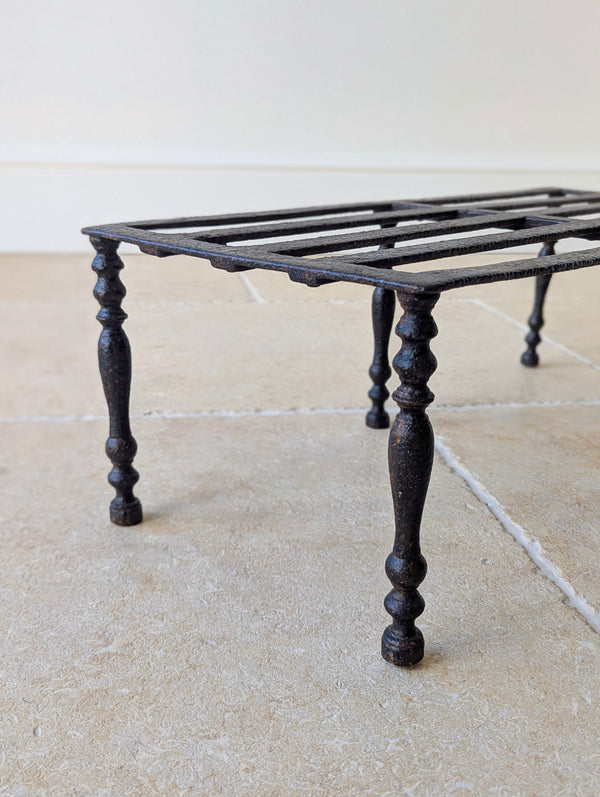 Antique Georgian Country-House Wrought Iron Hearth Footman c.1800