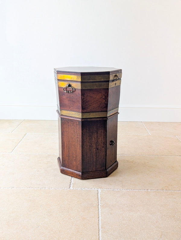 Antique George III Brass-Bound Mahogany Octagonal Cellaret c.1790