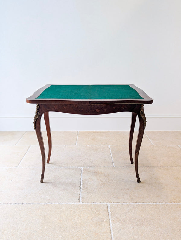 Antique Victorian Louis XV Style Kingwood Card Table c.1890