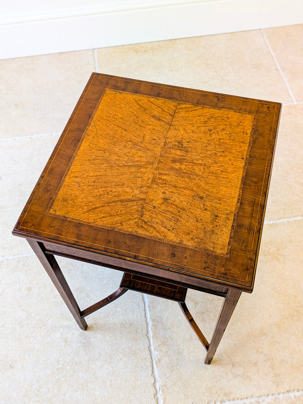 Antique George III Inlaid Mahogany & Burr Yew Occasional Table c.1790
