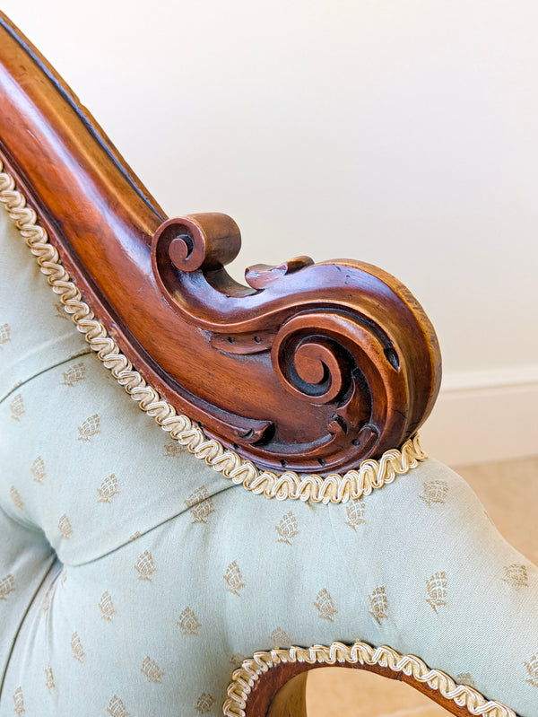 Antique Victorian Mahogany Chaise Longue c.1860