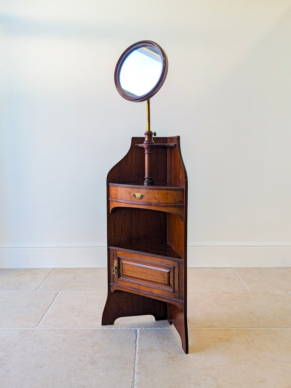 Antique Victorian Mahogany Corner Shaving Stand c.1890