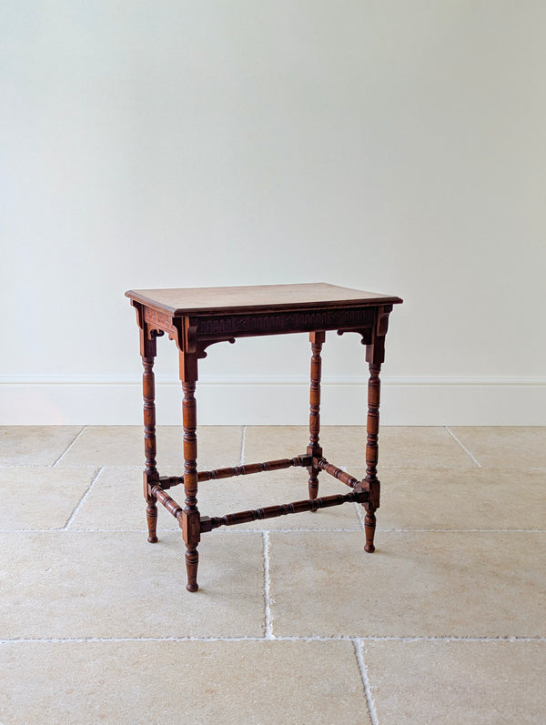 Antique Victorian Oak Jacobean Revival Occasional Table c.1890