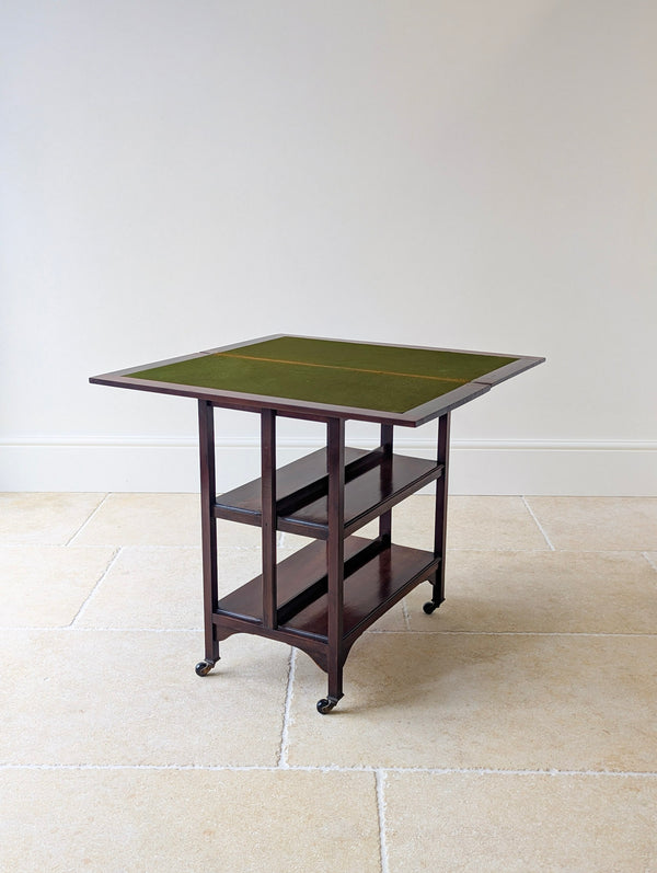 Antique Mahogany Card Table with Bookshelf Base c.1920