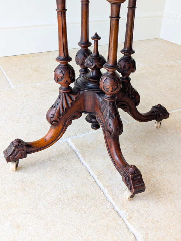 Antique Victorian Burr Walnut Card Table c.1870