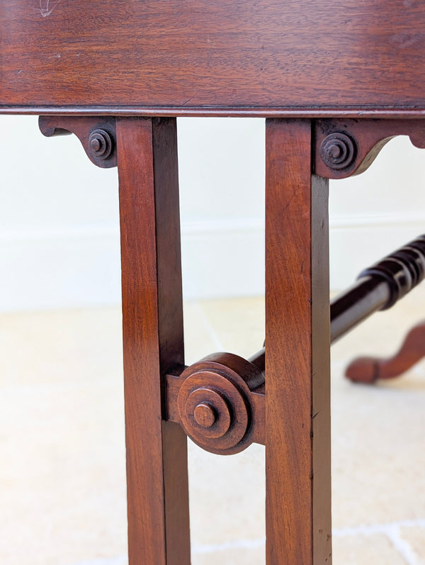 Antique Early Victorian Irish Mahogany Library Table by J. Kerr & Co c.1850