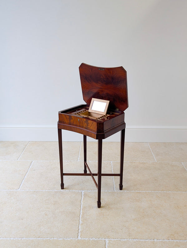 Antique Victorian Mahogany Work Box on Stand c.1880