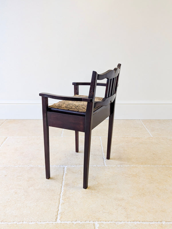 Antique Edwardian Mahogany Piano Stool with Storage c.1910