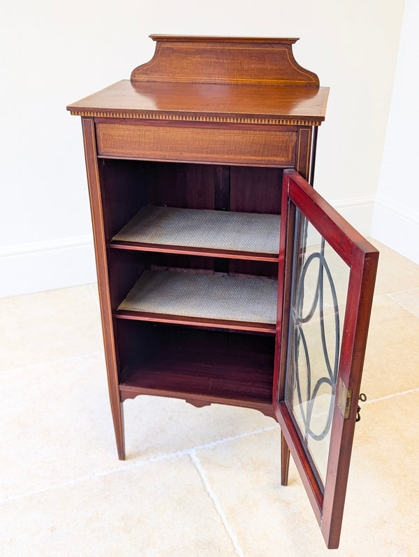 Antique Edwardian Inlaid Mahogany Glazed Display Cabinet c.1910