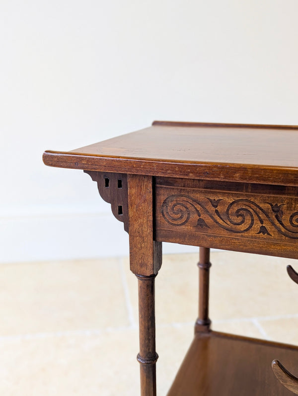 Antique Edwardian Mahogany Anglo-Japanese Pagoda Occasional Table c.1910