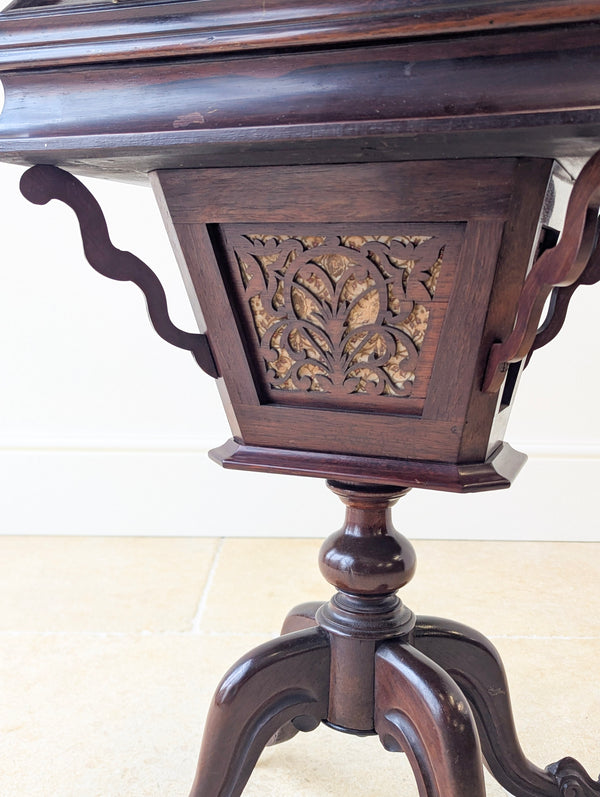 Antique Victorian Rosewood Sewing / Reading Table c.1850