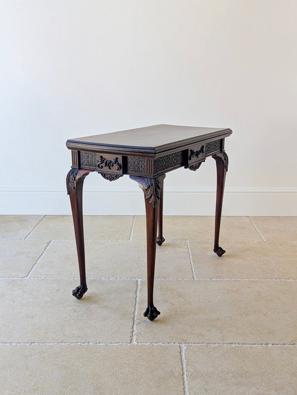 Antique Edwardian Mahogany Fold-Over Card Table c.1900