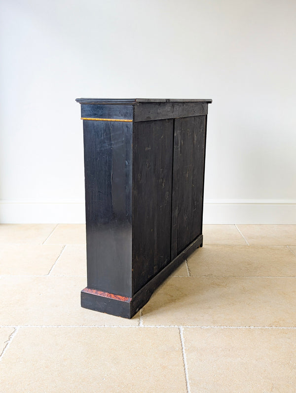 Antique Victorian Ebonised Open Bookcase c.1870