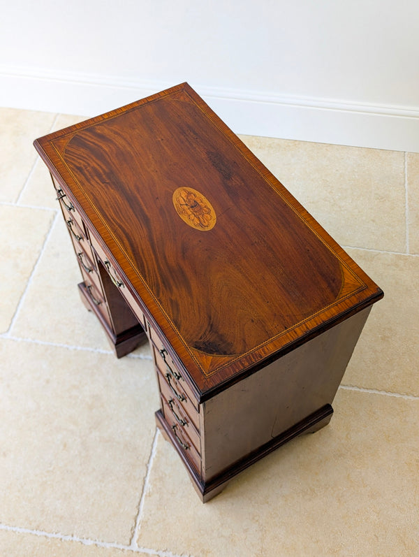Antique Georgian Sheraton Mahogany Kneehole Desk c.1790