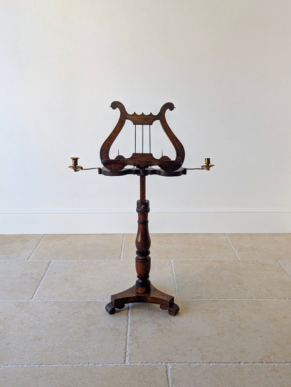 Antique William IV Mahogany Lyre-Form Music Stand c.1830