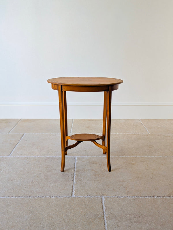 Antique Edwardian Satinwood Oval Occasional Table c.1900