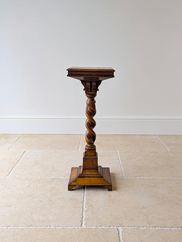 Antique Late Victorian Pair of Oak Torchères c.1890