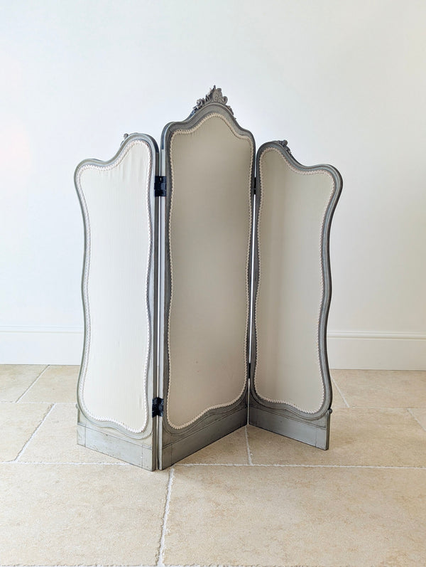 Antique Napoleon III Painted Three-Fold Room Screen c.1860
