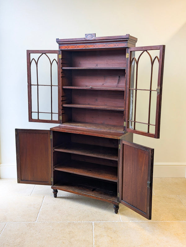 Antique Georgian Mahogany Bookcase Cabinet c.1800