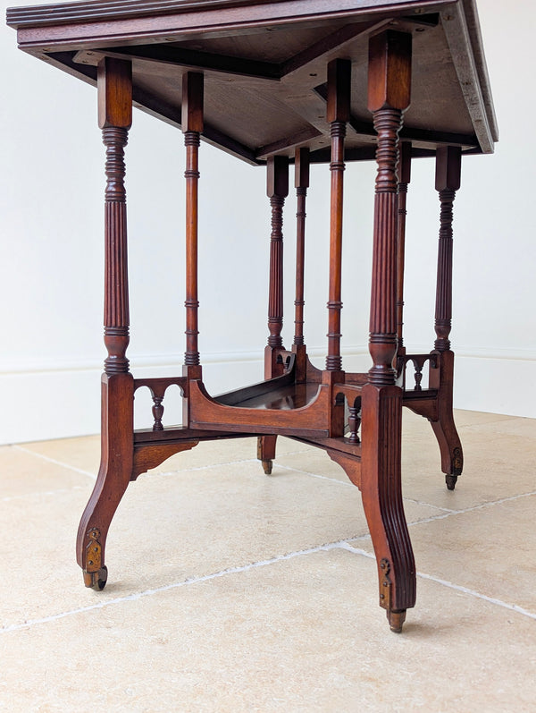 Antique Victorian Aesthetic Movement Mahogany Side Table by Gregory & Co c.1880