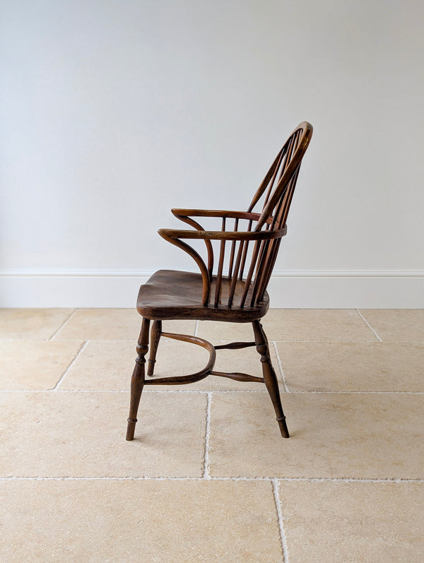 Antique George III Ash & Elm Wheelback Windsor Armchair c.1800