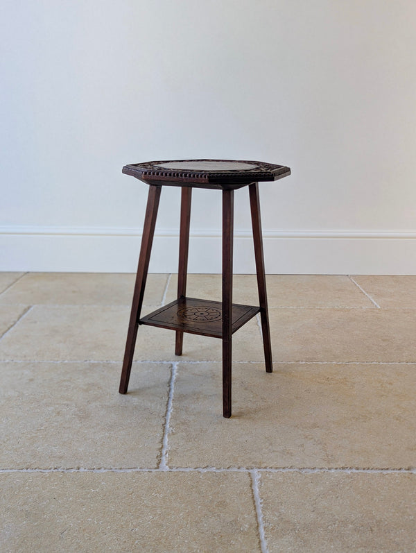 Antique Victorian Walnut Arts & Crafts Occasional Table c.1890