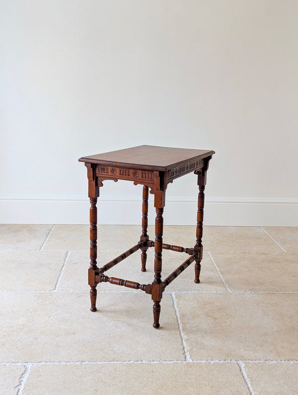 Antique Victorian Oak Jacobean Revival Occasional Table c.1890