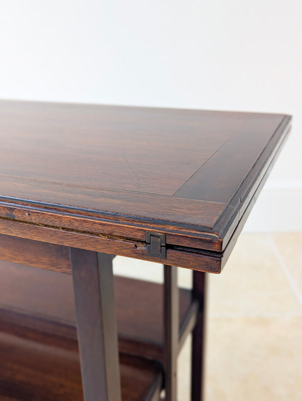 Antique Mahogany Card Table with Bookshelf Base c.1920