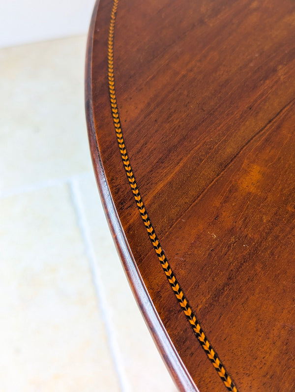 Antique George III Inlaid Mahogany Demi-Lune Fold-Over Tea Table c.1790