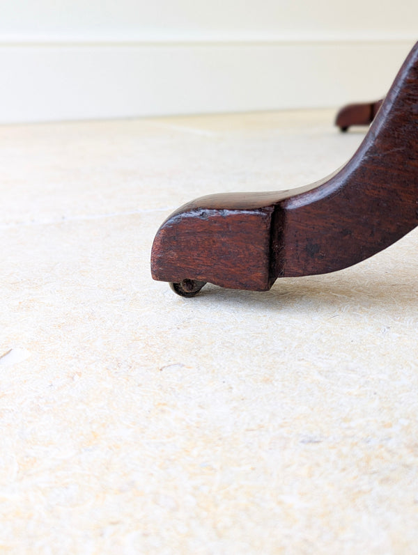 Antique Early Victorian Irish Mahogany Library Table by J. Kerr & Co c.1850