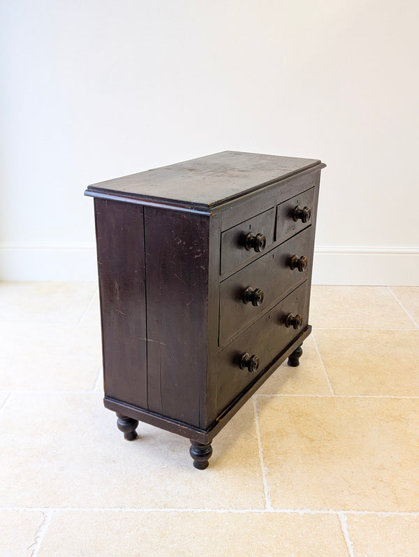 Antique Victorian Welsh Painted Pine Chest of Drawers c.1860