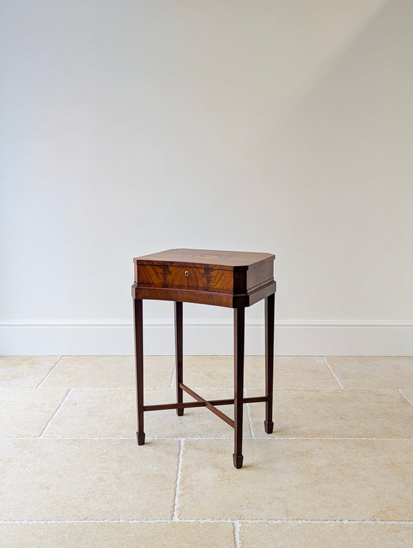 Antique Victorian Mahogany Work Box on Stand c.1880