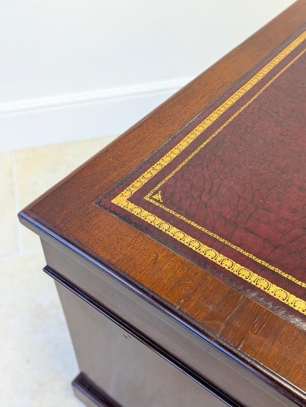 Antique Victorian Mahogany Pedestal Desk c.1890