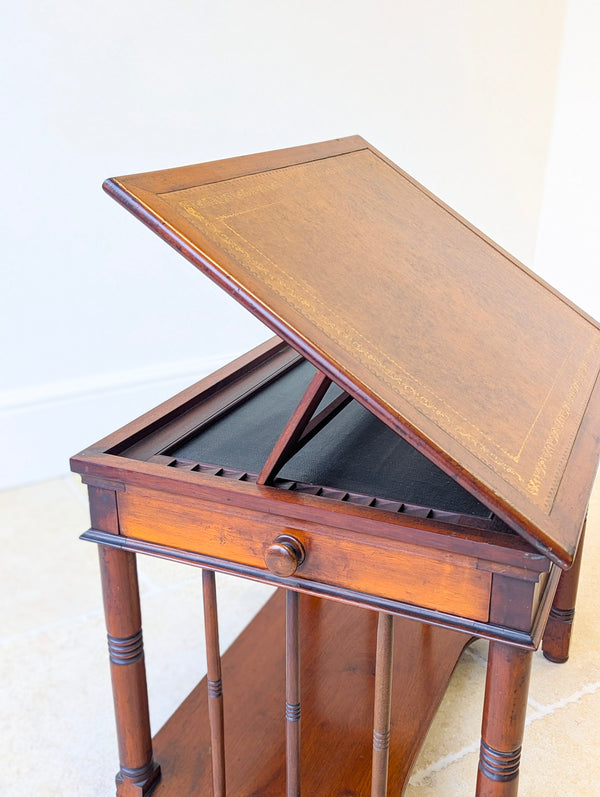 Antique Victorian Mahogany Library Chairside Reading Table c.1890