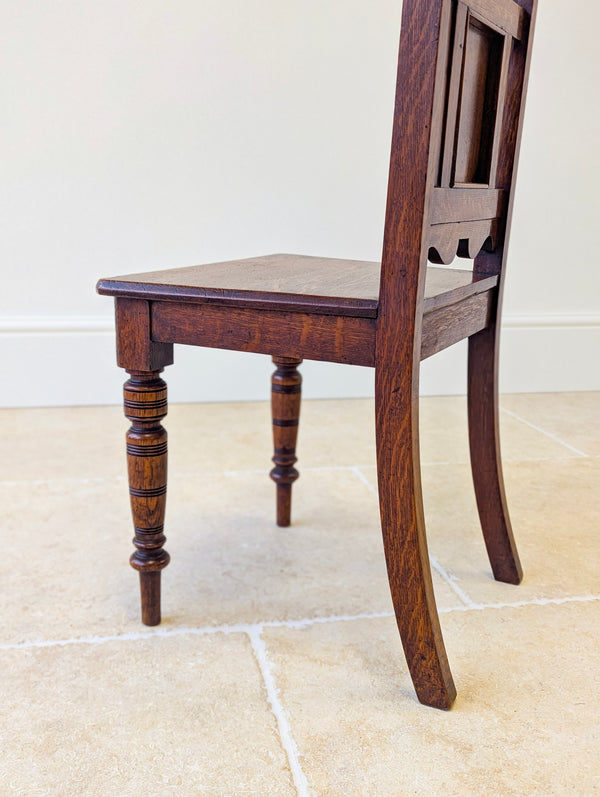 Antique Victorian Oak Hall Chair c.1890