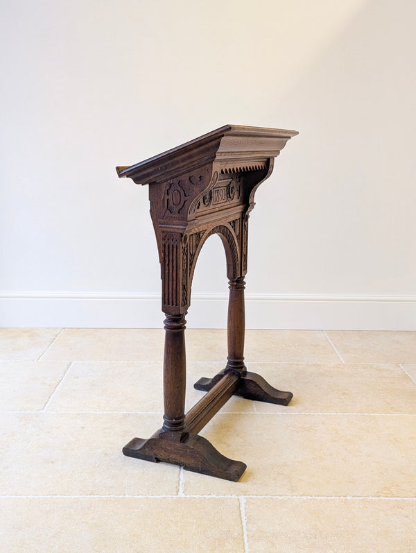 Antique Victorian Gothic Revival Oak Lectern c.1893