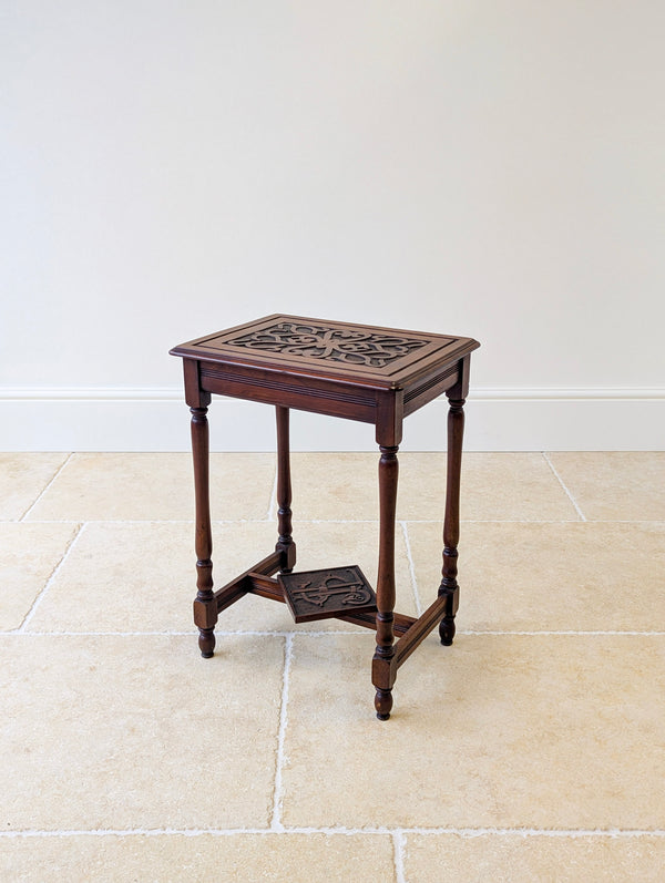Antique Carved Mahogany Occasional Table c.1900