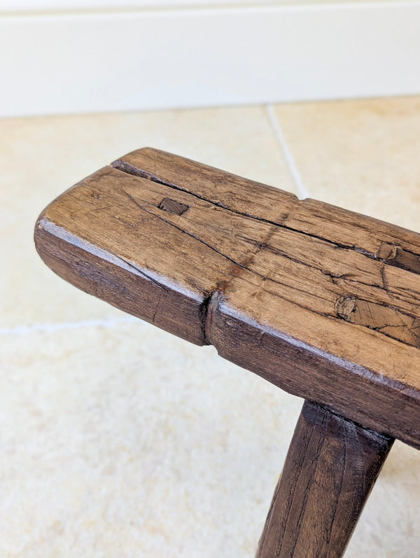 Antique Mid 19th Century Elm Vernacular Bench