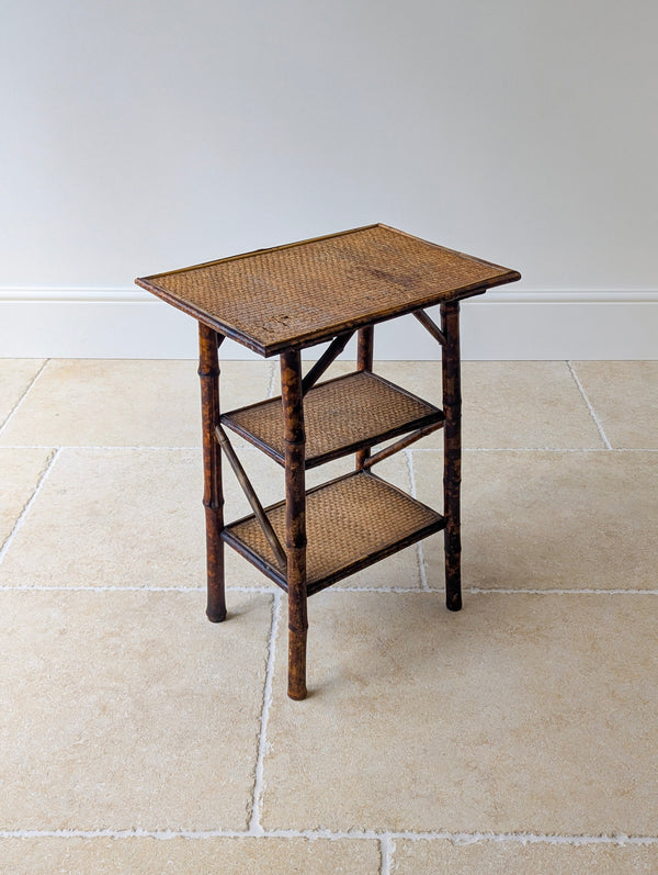 Antique Victorian Bamboo Three-Tier Occasional Table c.1890