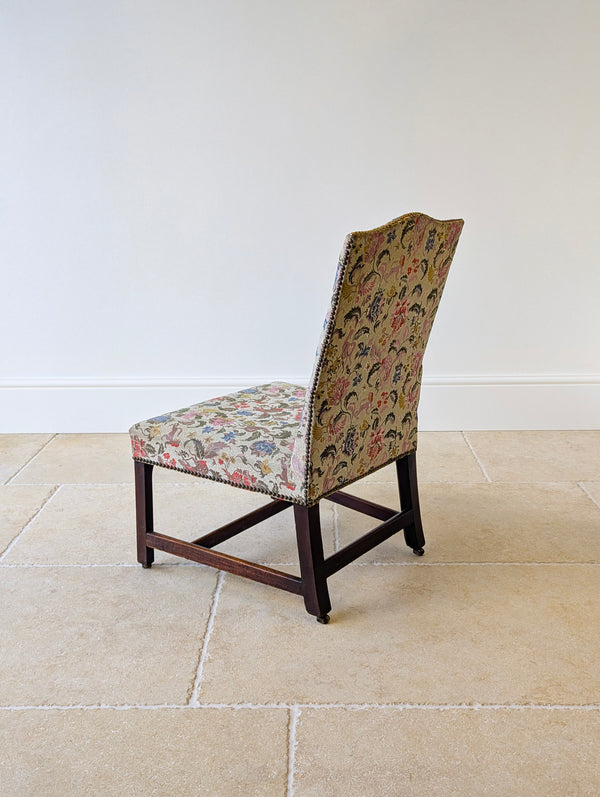 Antique Mid 19th Century Floral Mahogany Side Chair c.1850