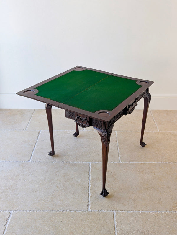 Antique Edwardian Mahogany Fold-Over Card Table c.1900
