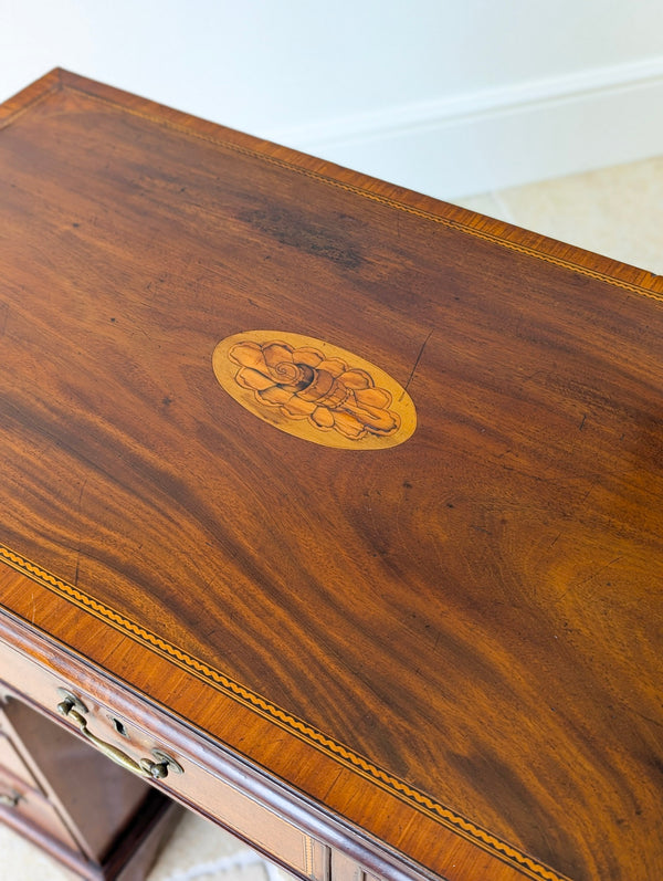 Antique Georgian Sheraton Mahogany Kneehole Desk c.1790