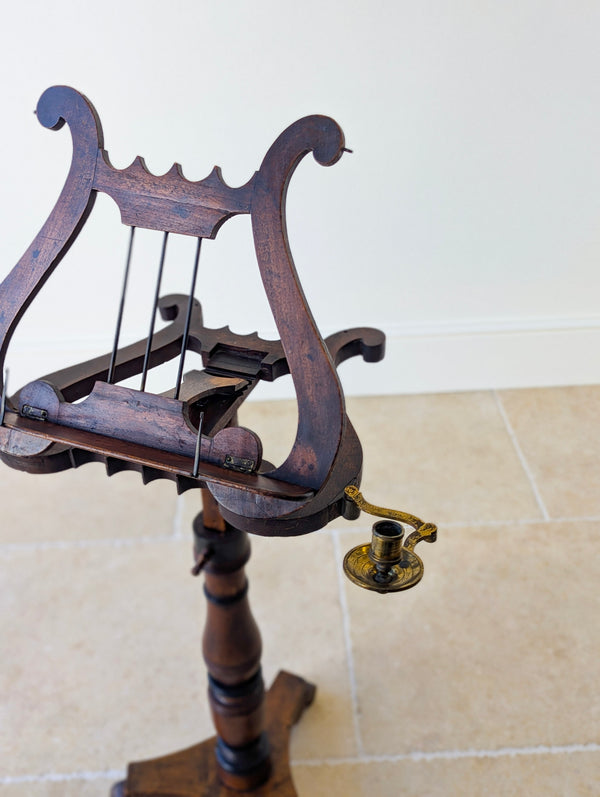 Antique William IV Mahogany Lyre-Form Music Stand c.1830
