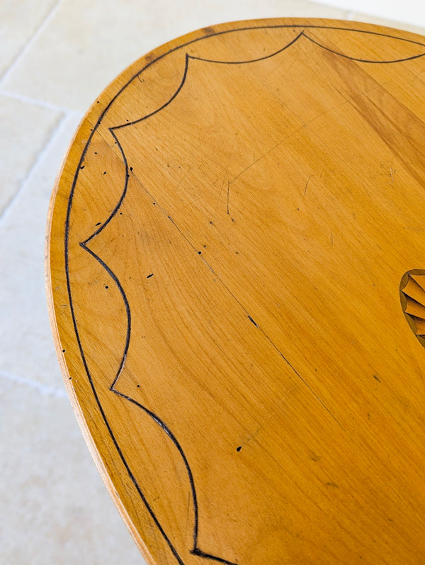 Antique Edwardian Satinwood Oval Occasional Table c.1900