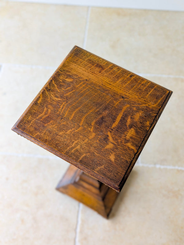 Antique Late Victorian Pair of Oak Torchères c.1890
