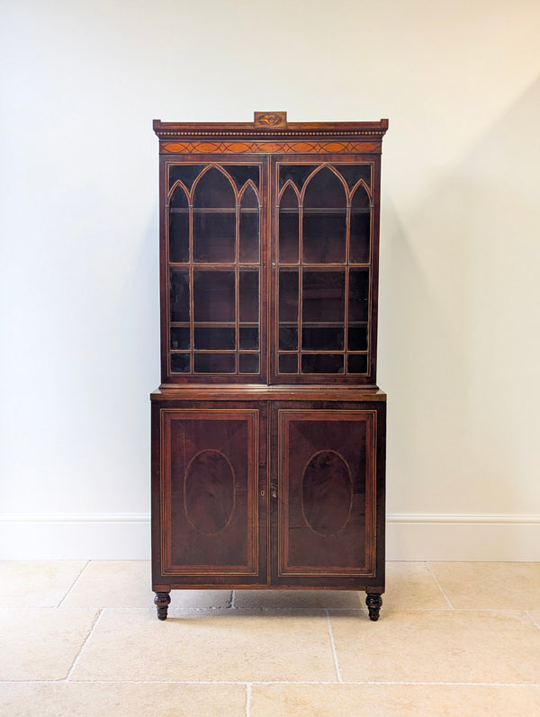 Antique Georgian Mahogany Bookcase Cabinet c.1800