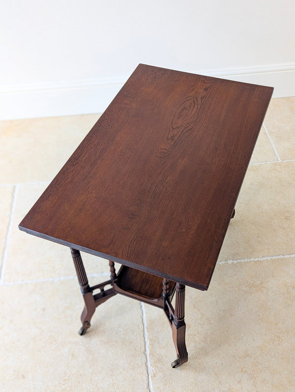 Antique Victorian Aesthetic Movement Mahogany Side Table by Gregory & Co c.1880